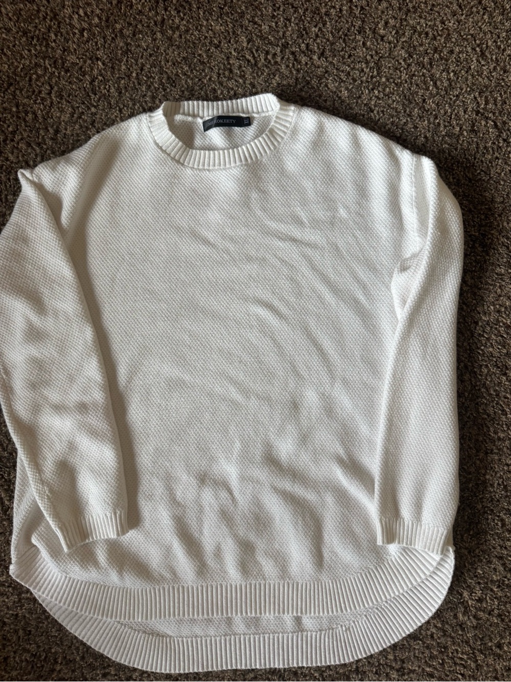 Merokeety Women’s white Crewneck Knit Sweater